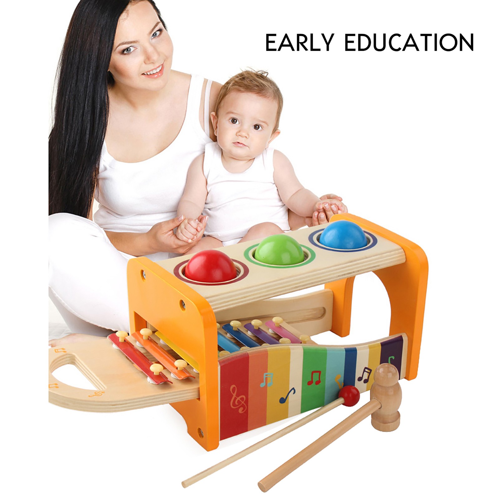 8 Notes Piano Kids Wooden Xylophone Instruments Educational Toys