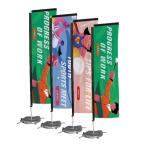 Outside Advertising Banner Flags Portable For Brands Identity Water Resistant