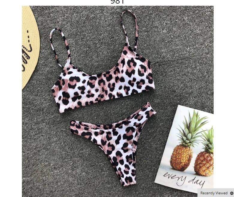Womail Alluring Biquini Leopard Printed Bikini Push-Up Padded Swimwear Women's