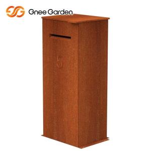 Quality Corten Steel Rusted Outdoor Metal Furniture Steel Parcel Drop Box Multi Function wholesale