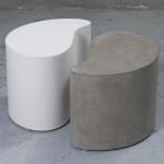 White Grey Modern Concrete Outdoor Dining Patio Table GRC Garden Table