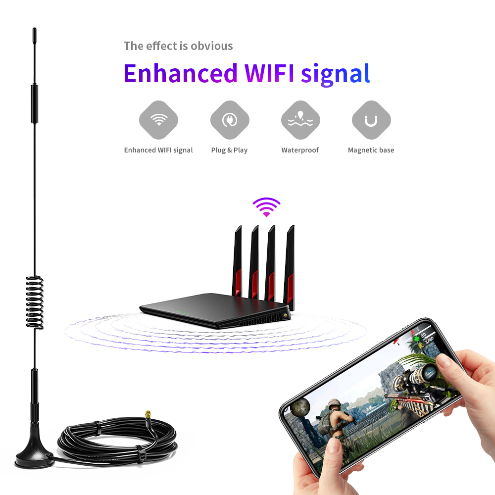 High Gain External Booster with Magnetic Base and Vertical Polarization Mimo Antenna
