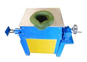 China 110KW Tilting Crucible Aluminum Scrap Melting Furnace Medium Frequency on sale