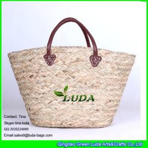 Quality LUDA wholesale patent leather handbags extra large seagrass straw bag wholesale