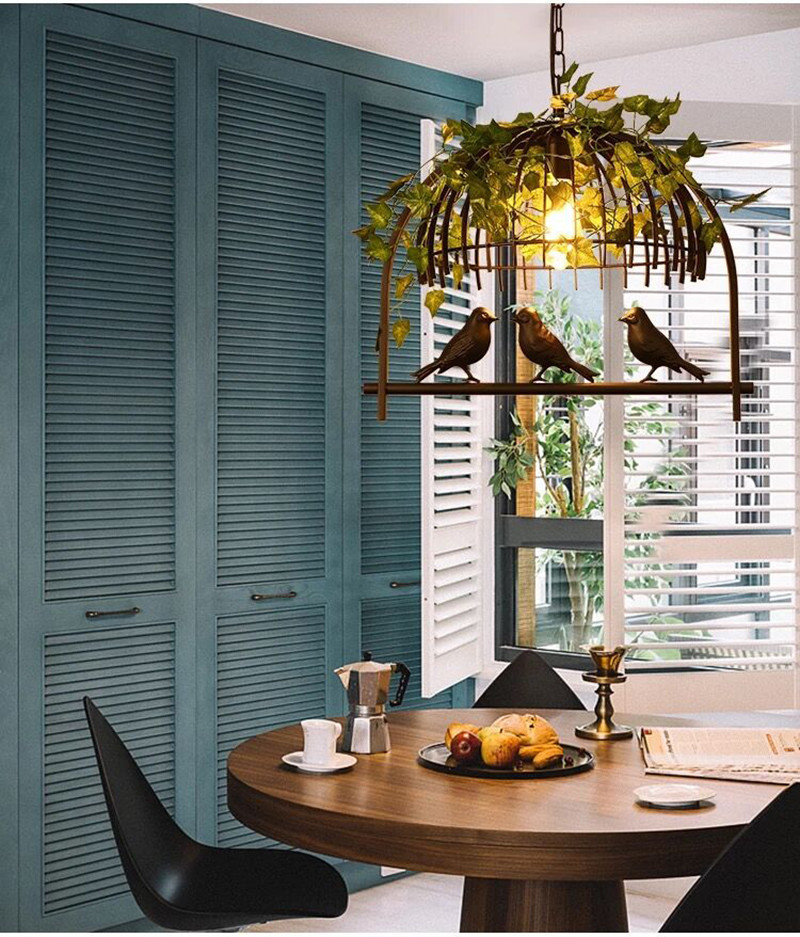 Creative Vintage Plant Pendant Lights Bird Cage Industrial Pendant Lamp(WH-VP-150)