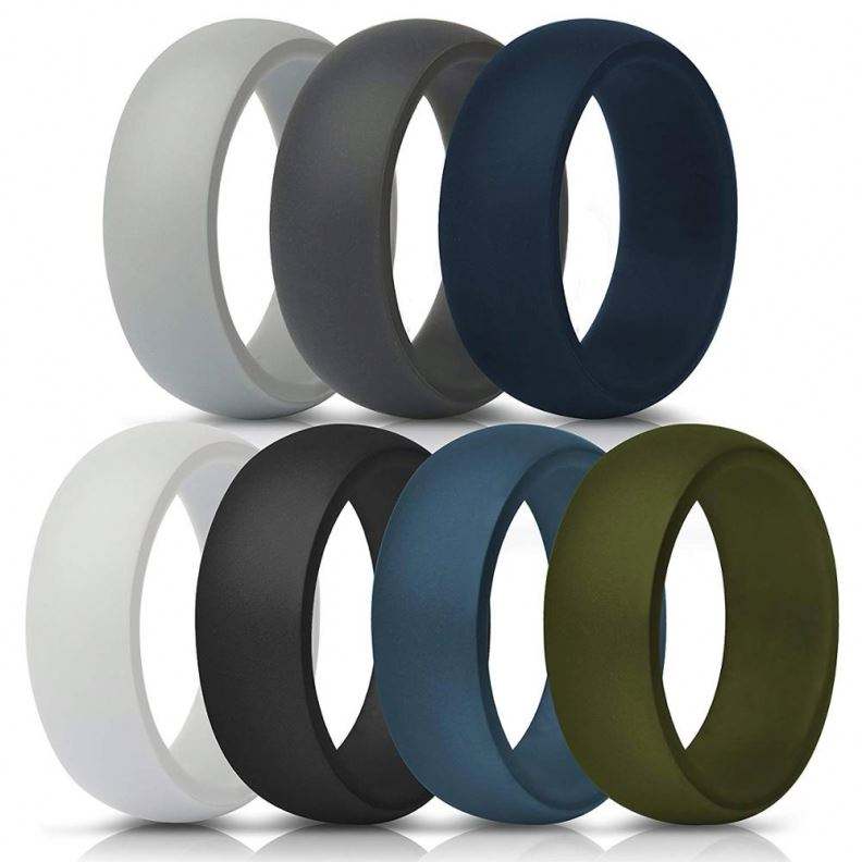 Flexible Finger Ring Metallic Silicone Wedding Rings with Moulding Processing Service