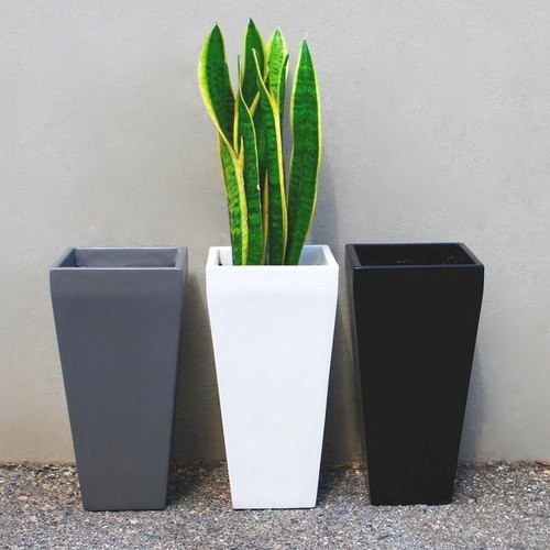 Square Fiberglass Flower Planter Pots For Indoor And Outdoor