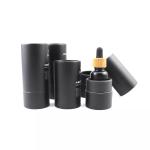 Black Cardboard Tube Boxes for Essential Oil Dropper Bottles Cosmetic Packaging