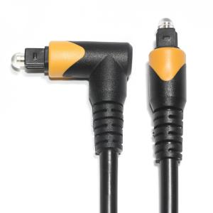 Quality Factory Outlet Toslink Optical Fiber Audio Cable Male Black Yellow PVC 90° Square toslink plastic optical cable wholesale