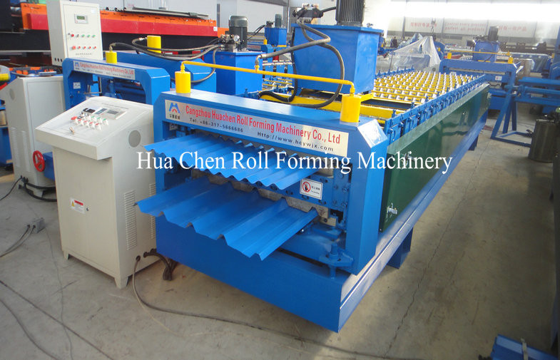 5.5KW Hydraulic corrugated sheet roll forming machine , Glazed Tiles Roll Forming Machinery