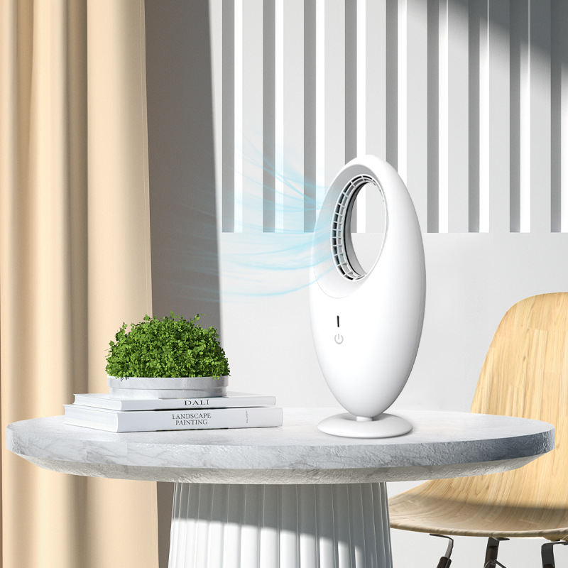 English Operating Language Portable and Rechargeable USB Bladeless Desk Fan for Garage