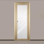 6063 Aluminium Casement Doors Double Hollow Glass Grill With Retro Gold Handle