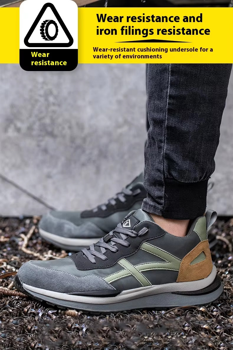 Rubber Sole Suede Microfiber Construction Safety Shoes With Standard Steel Toe And Kevlar Midsole