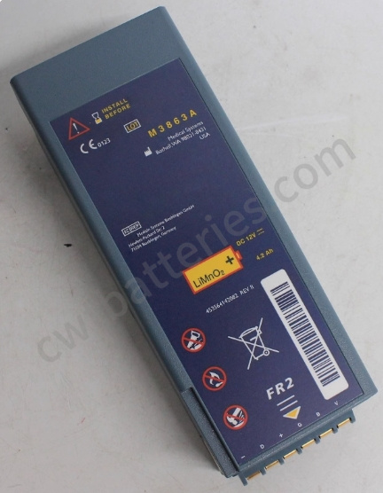 Compatible Battery M3863A for FR2 FR2 Plus M3860A FR2+ Defibrillator LiMnO2 New 12V 4.2Ah Medical Equipment Part