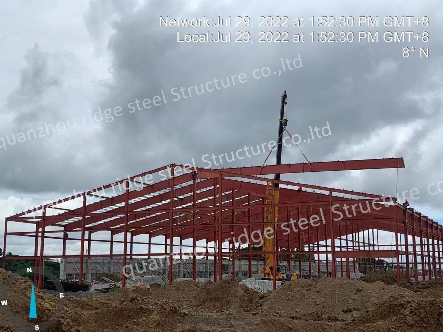 Large Span Steel Structure Workshop , Prefabricated Steel Construction Warehouse
