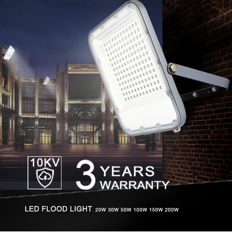 EMC Ip65 100w Led Flood Light 100lm/w 6500K For Sports Stadiums