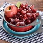 Circular Water Drain Basket , Silicone Folding Fruit Washing Basket Eco -