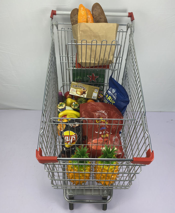 German 210L Metal Shopping Trolley Warehouse Supermarket Grocery Cart SGS Certificate