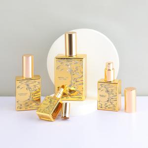 Quality 15ml 50ml 120ml Glossy Golden Serum Glass Bottle Spray Perfume Oil Pakcaging wholesale