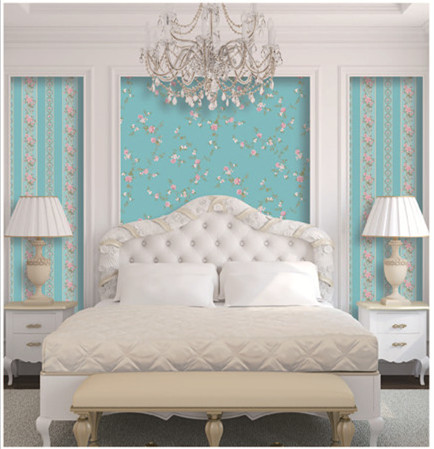 Flower Design Vintage Damask Wallpaper , Modern Removable Wallpaper American Style