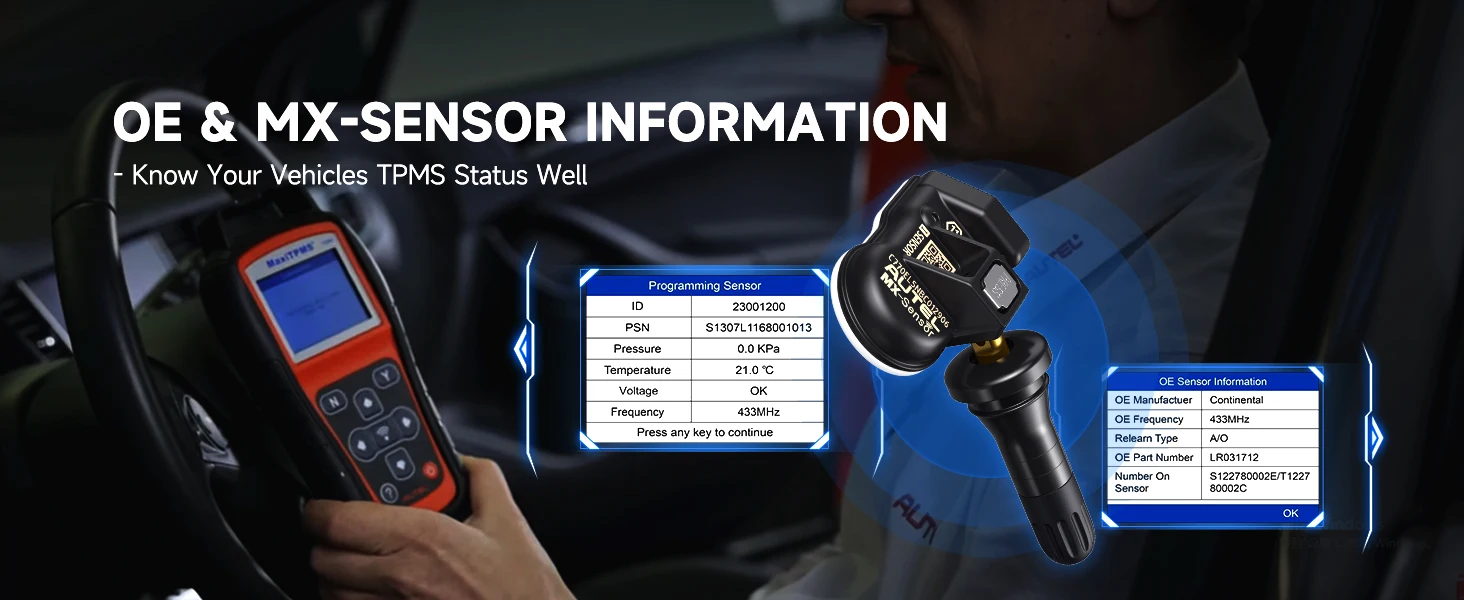 Autel MaxiTPMS TS508WF WiFi TPMS Diagnostic Tool Program MX-sensors, Read/Clear DTCs OBD2 TPMS Relearn Tool Free Update PK TS508
