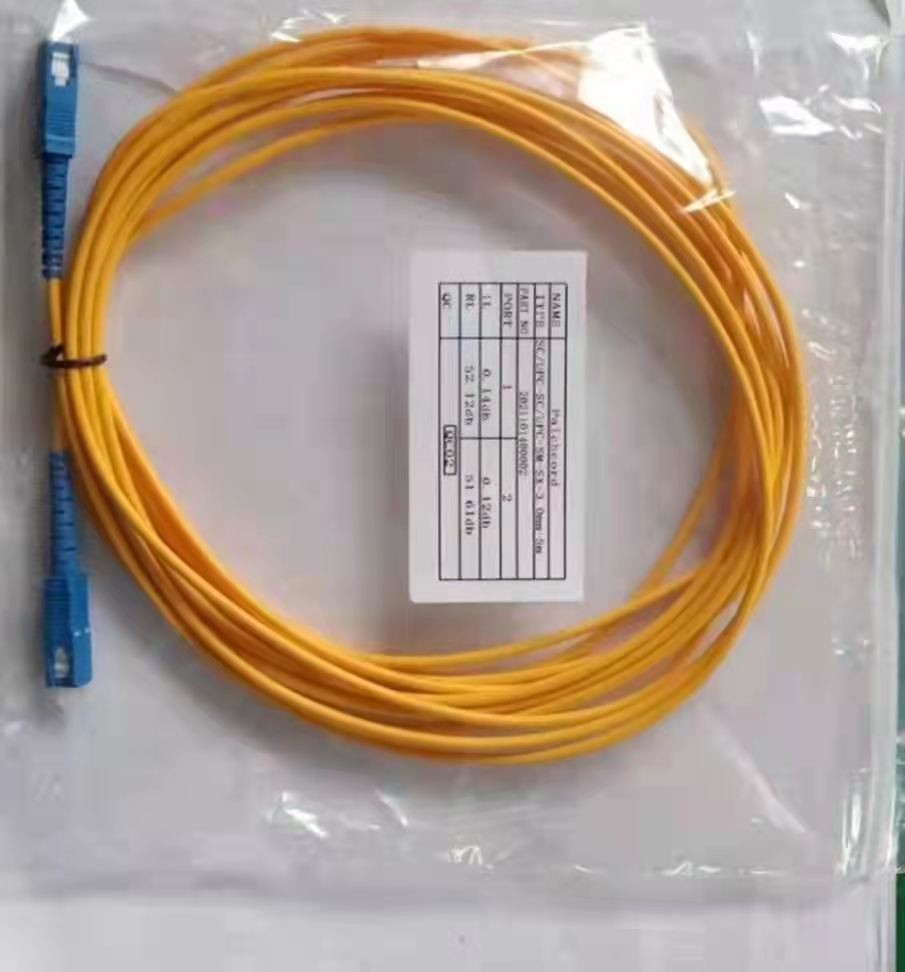 5m PVC Fiber Optic Patch Cord Simplex Singlemode SC UPC 3.0mm Diameter
