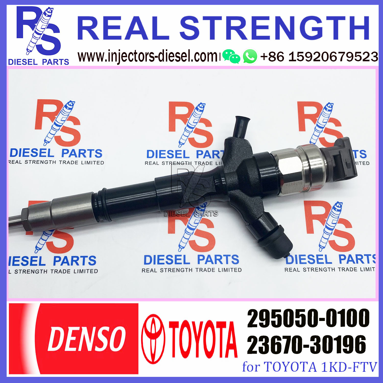 common rail injector 23670-39196 295050-0100 injector for TOYOTA 1KD-FTV KDH201 injector nozzle 23670-39196 295050-0100