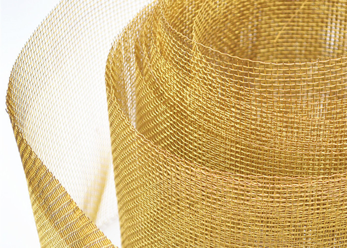 180 200 250 Brass Mesh Screen , Woven Wire Mesh Cloth 30 Meters Mesh Width
