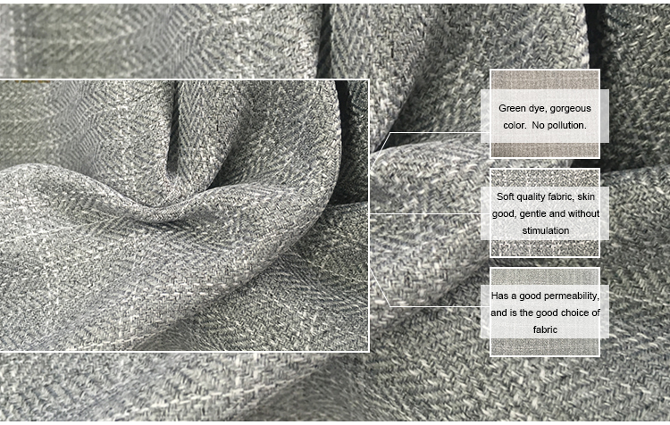 Flexible Herringbone Polyester Twill Fabric 200gsm Plain Dyed