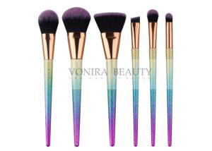 Quality 6PCS Glistening Look Synthetic Makeup Brushes Gradual Color Handle wholesale