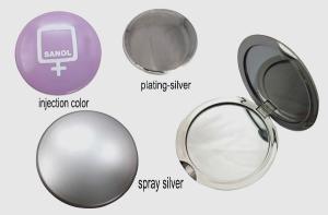 Quality Round double side compact mirror color is customized wholesale