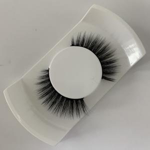 Quality Customized Logo 3D Silk Eyelashes 10 - 25mm Length Black Cotton band wholesale