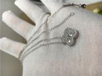 Round Diamond 18K Gold Jewelry With Vintage Alhambra Pendant VCARA46100
