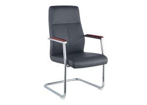 Quality Mid Back Black Leather 65cm Modern Leather Desk Chair wholesale