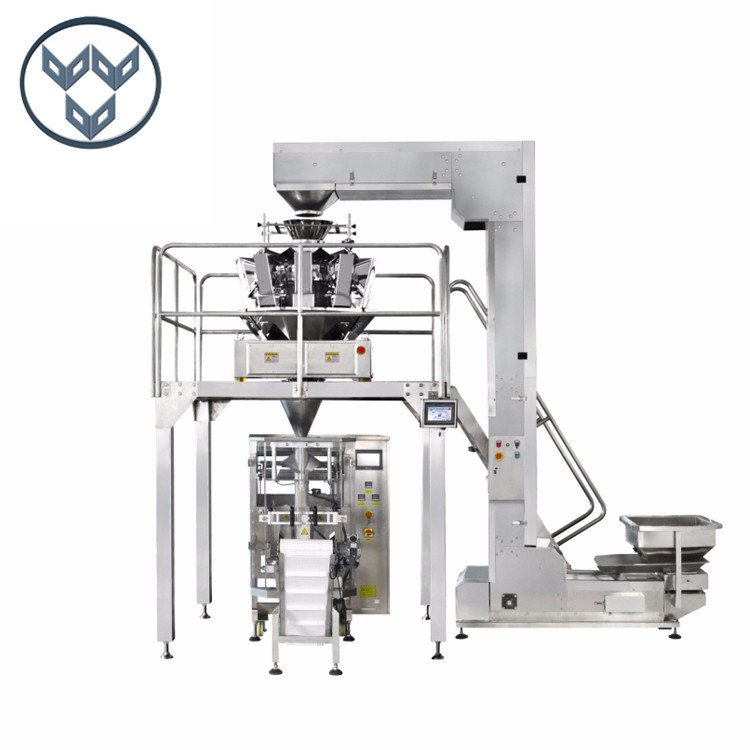 VFFS Collar Type 14heads Puffed Food Packing Machine Weighing 100g