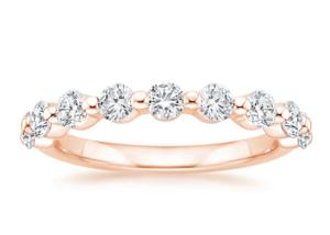 Quality 0.9ct 3MM Moissanite Rose Gold Ring , Rose Gold Jewelry Ring OEM wholesale
