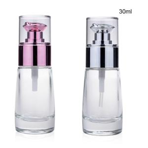 Quality Fashion Oil Cosmetic Glass Bottle 30ml Lotion Pump Liquid Foundation Serum Bottle wholesale