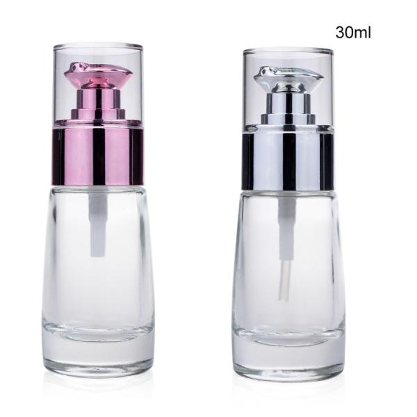 Fashion Oil Cosmetic Glass Bottle 30ml Lotion Pump Liquid Foundation Serum