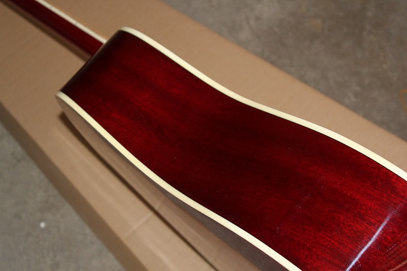 Factory custom 41'' Hummingbird 20 frets rounded corner cherry sunburst folk acoustic guitar