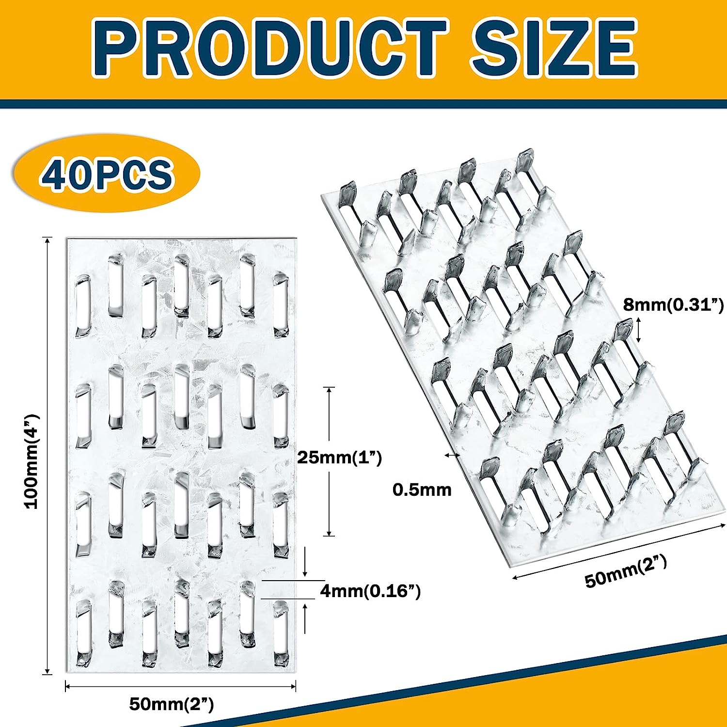 ISO9001 2008 Certified 1mm Thick Truss Flat Mending Plates for Repairing and Connecting