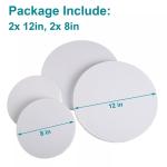 4 Pack Round Pre Stretched Canvases Blank Painting Canvas Boards Water Resistant