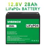 Visench 12.8V Lifepo4 Battery 12V 28Ah Lithium Iron Battery Pack Deep Cycle