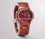 Ebony timber , wood band watches with date function,noctilucent hands can see