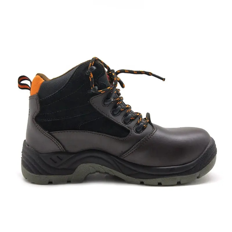 Mens Steel Toe Safety Boots Anti-Static Waterproof Leather Work Boots Black