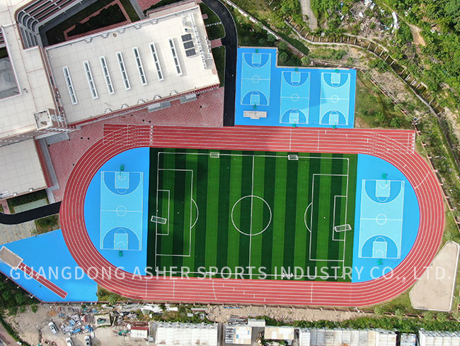 UV Resistant Sandwich System Running Track Non Toxic Outdoor Rubber