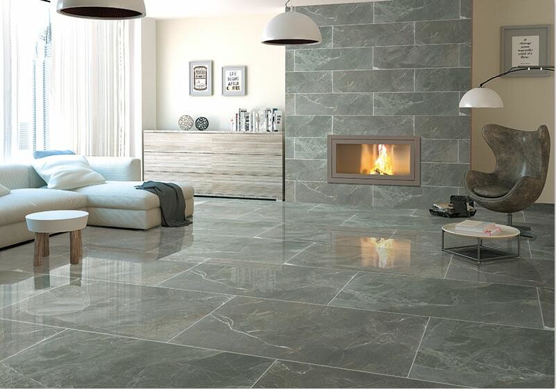 Antibacterial Marble Look Porcelain Tile 600 X1200mm For Shopping Mall