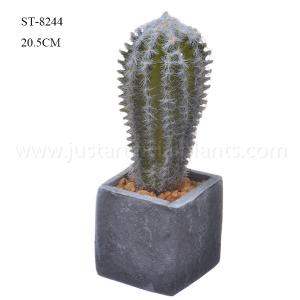 Quality Small Green Opuntia Outdoor Artificial Succulents 20.5CM Realistic Office Cactus wholesale