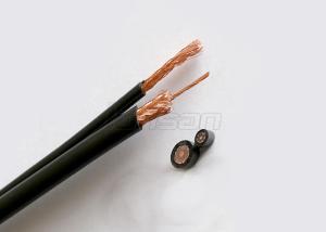 Quality OEM / ODM RG6 Coaxial Cable Two Powerline Black / White Coaxial Cable wholesale