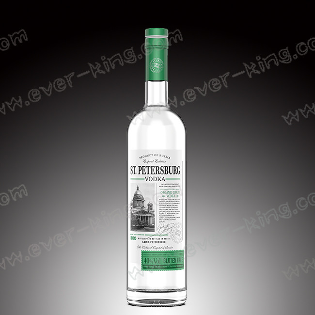 500ML Flint Glass Vodka Liquor Bottle With Cork Seal