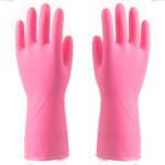 Reusable Flocklined Household Cleanning Gloves 300mm Natrual Latex Gloves